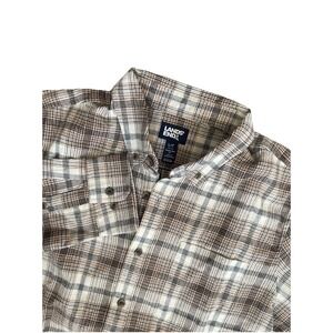 Lands' End Shirt‎ Mens Large Tall L/T Plaid Flannel Button Up Long Sleeve